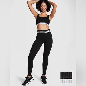 Victoria’s Secret Pink Black and White Fold over leggings